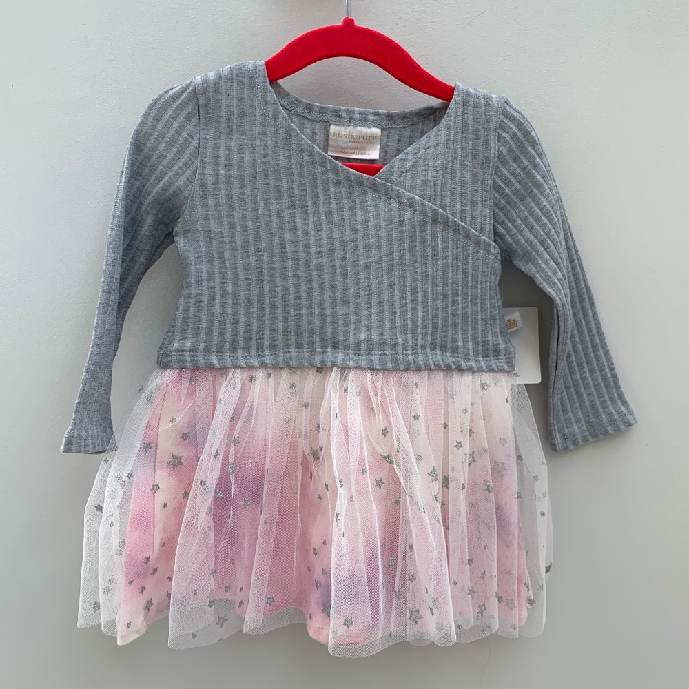 Rosie Pope Baby Girl Knit & Mesh Space Dress [18M]